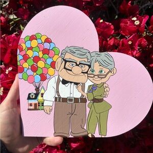 Pixar UP movie Handpainted Standing heart